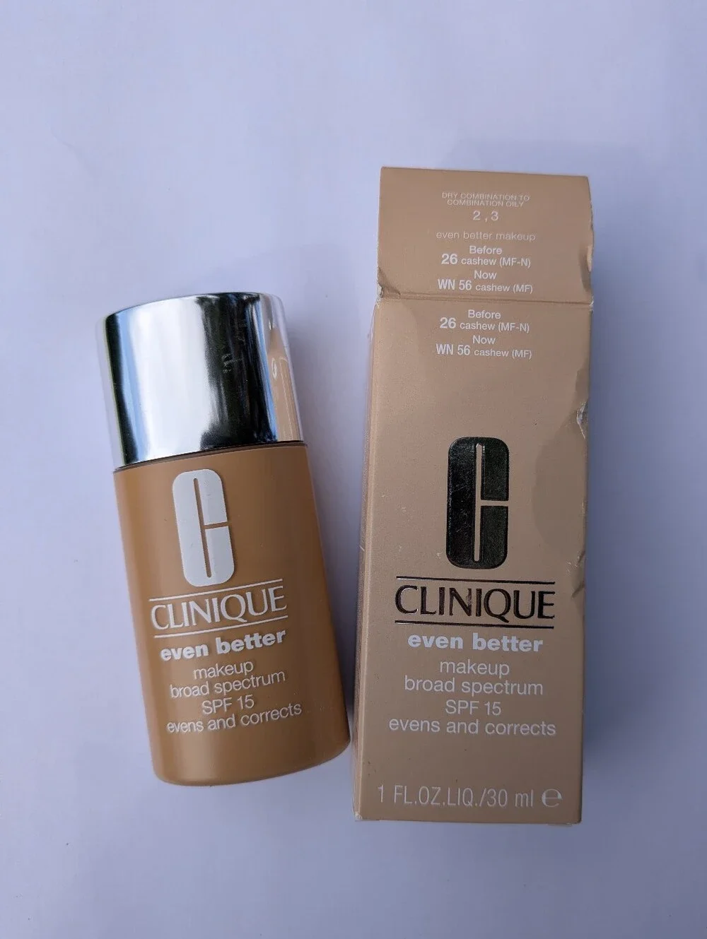 Clinique Even Better Makeup Broad Spectrum SPF 15  CASHEW 26 1oz Foundation